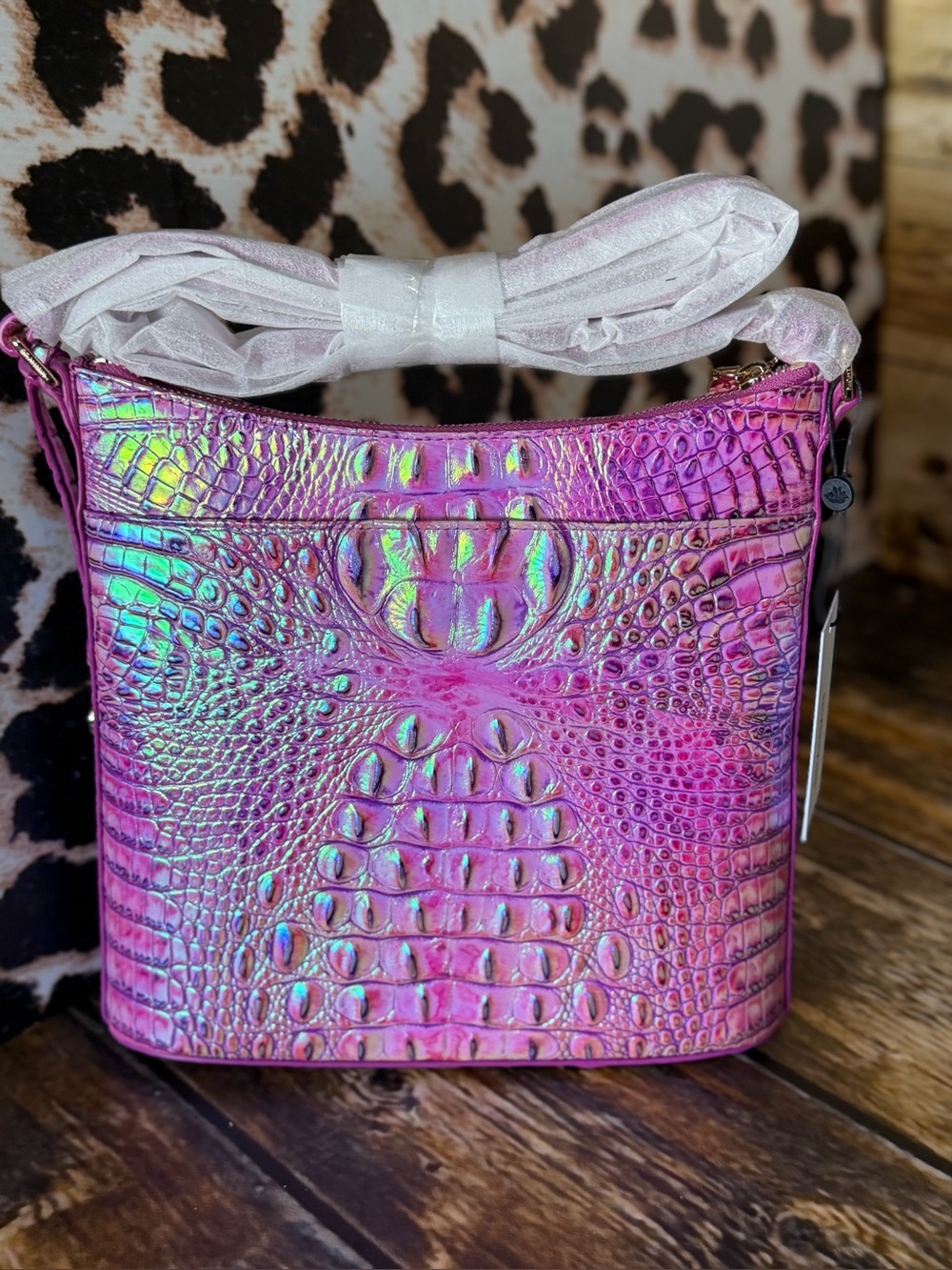 FIRM PERFECT EYE Brahmin Katie PURPLE IRIS crossbody NWT Iridescent Glow - Picture 6 of 14